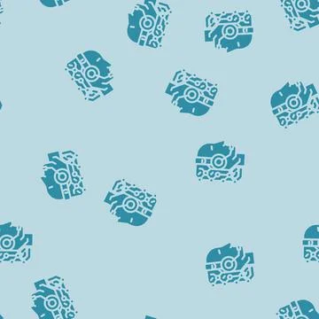 Virtual assistant hybrid work glyph vector seamless pattern Stockillustratie
