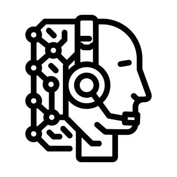 Virtual assistant hybrid work line icon vector illustration Ilustración de archivo