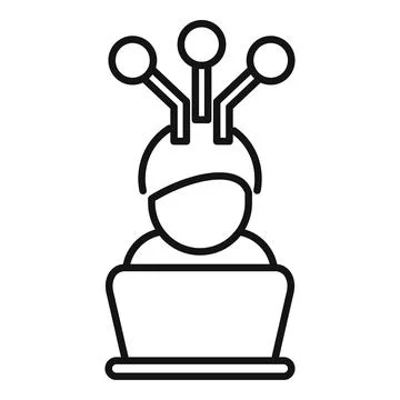 Virtual assistant icon with abstract human figure Stock Illustration