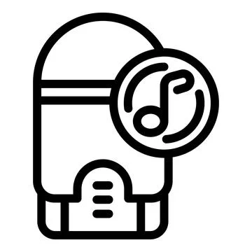 Virtual assistant icon outline vector. Smart speaker technology Ilustración de archivo