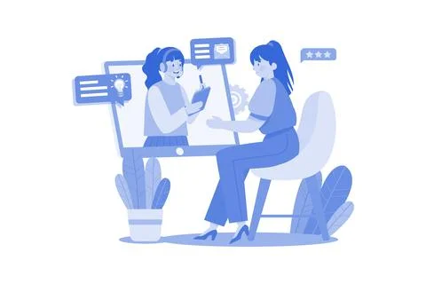 Virtual Assistant Illustration concept on white background Ilustração Stock