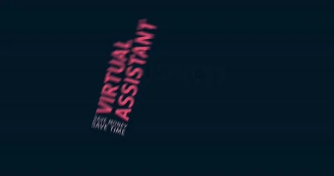 Virtual Assistant. Kinetic Typography. Word Cloud Text Intro Stock Footage 143317401