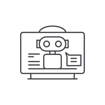 Virtual assistant line icon concept. Virtual assistant vector linear Illustrazione stock