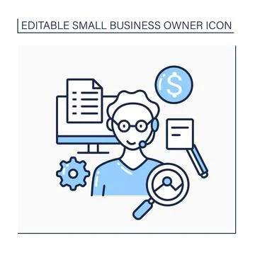 Virtual assistant line icon Ilustração Stock