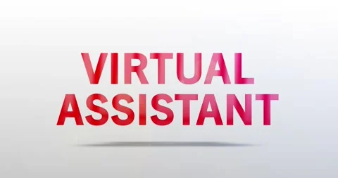 Virtual Assistant. Particle Logo. Red Text Animation Stock Footage 138836231