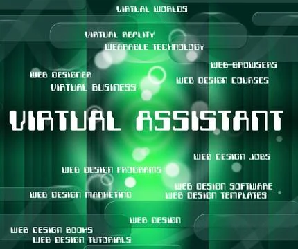 Virtual Assistant Represents Out Sourcing And Assistants Ilustração Stock