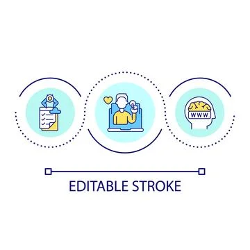 Virtual assistant service loop concept icon Ilustração Stock