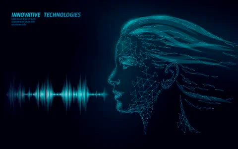 Virtual assistant voice recognition service technology. AI artificial intelli Illustrazione stock