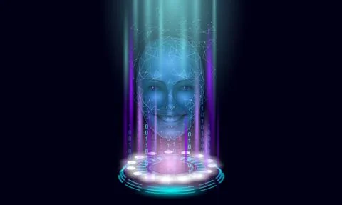 Virtual assistant voice recognition service technology. AI artificial 스톡 일러스트