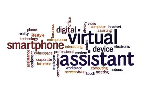 Virtual assistant word cloud concept Stock Illustration