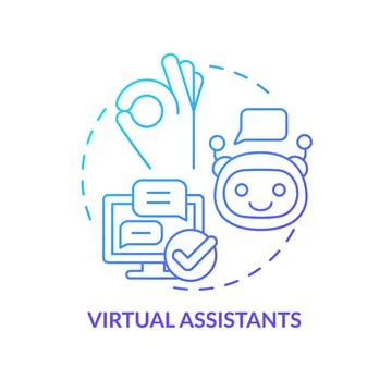 Virtual assistants blue gradient concept icon Stockillustratie