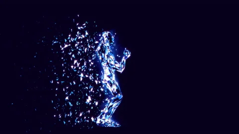The virtual athlete warms up. Looped animation. Stock Footage 148526962