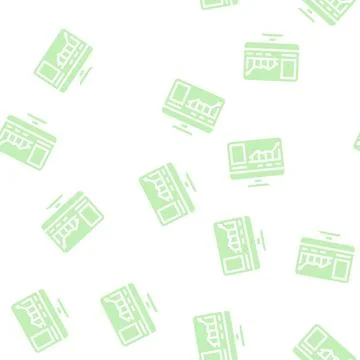 Virtual auction glyph vector seamless pattern Stockillustratie
