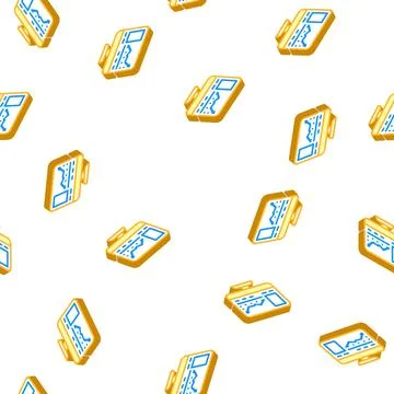 Virtual auction isometric icon seamless pattern Illustrazione stock