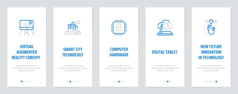 Virtual augmented reality concept , Smart city technology, Computer hardware Stock Illustration