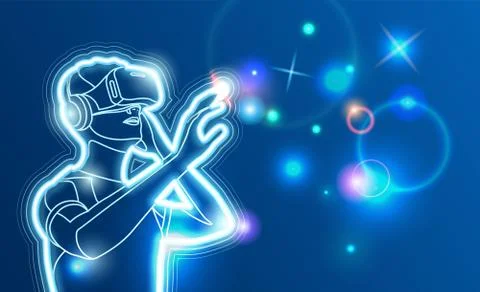 Virtual Augmented Reality Stock Illustration