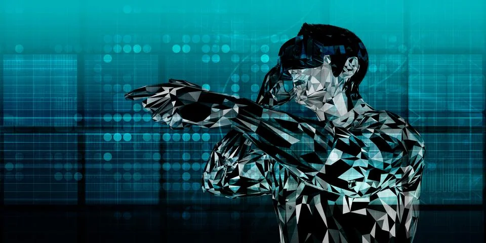 Virtual Augmented Reality Trends Stock Illustration