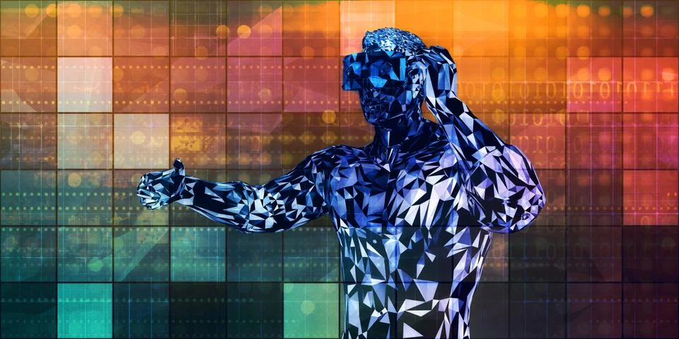 Virtual Augmented Reality Trends Stock Illustration