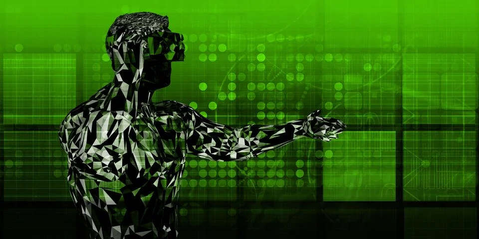 Virtual Augmented Reality Trends Stock Illustration