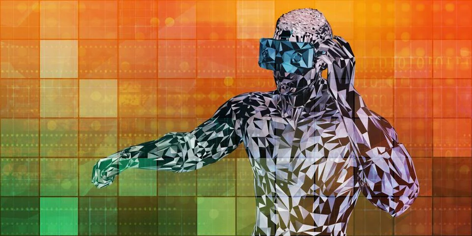 Virtual Augmented Reality Trends Illustrazione stock