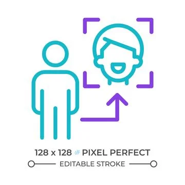 Virtual avatar two color line icon 스톡 일러스트