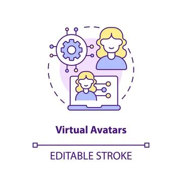 Virtual avatars concept icon Illustrazione stock