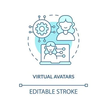 Virtual avatars turquoise concept icon Stock-Illustration