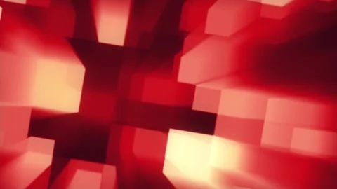 Virtual background animation with glowing red squares rotating, looping. Stock Footage 307695895