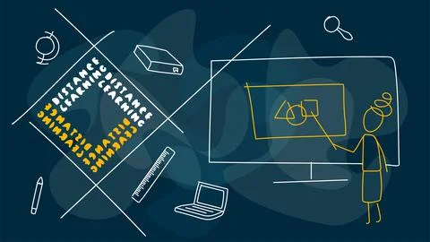Virtual background for video conferencing. Banner template for posts, story. Stock Illustration