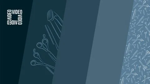 Virtual background for video conferencing. Template for hairdressing courses Stock Illustration