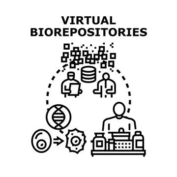 Virtual biorepositories manage biomedical data Stock Illustration