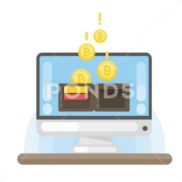Virtual bitcoin wallet. Stock Illustration