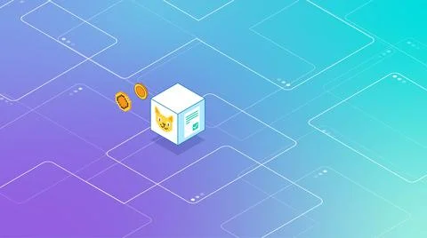 Virtual Block NFT CryptoArt Illusttration. Money Transation. Stock Illustration