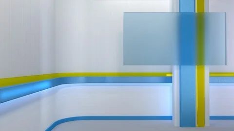 Virtual blog and tv studio 3d rendering Stock Footage 124582022