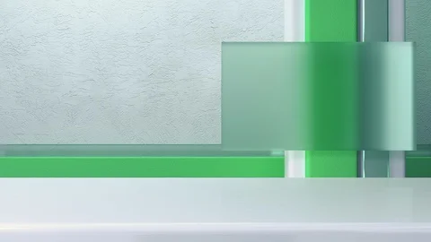 Virtual blog and tv studio 3d rendering Stock Footage 124586564