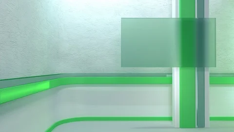 Virtual blog and tv studio 3d rendering Stock Footage 124591757