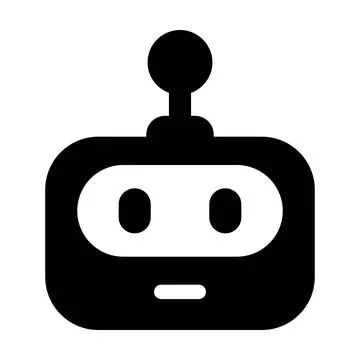 Virtual Bot Mascot Icon  AI Robot Head Character Flat Design 스톡 일러스트