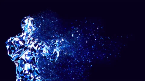 Virtual boxer practicing punches close to camera. Looped animation. Stock Footage 148526940