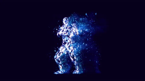 Virtual boxer practicing punches. Looped animation. Stock Footage 148526861