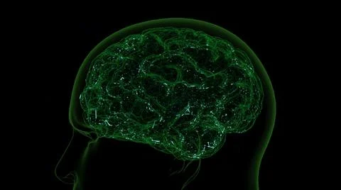 Virtual brain activity Stock Illustration