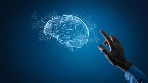 Virtual brain for innovation concept Stock Photos