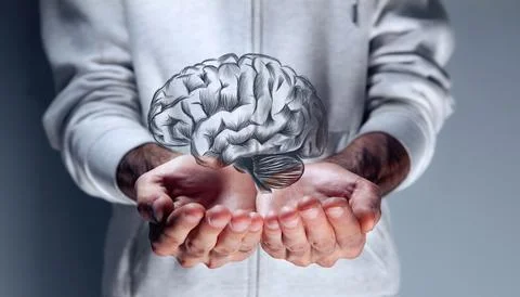 Virtual brain for innovation concept Stock Photos