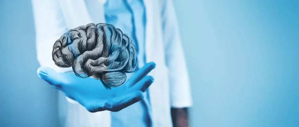 Virtual brain for innovation concept Stock Photos
