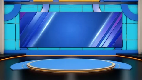 Virtual broadcast studio Stock Footage 161620664