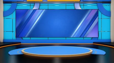 Virtual broadcast studio Illustration