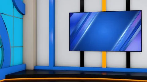 Virtual broadcast studio Illustration