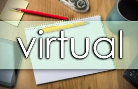 Virtual -  business concept with text Stock Illustration