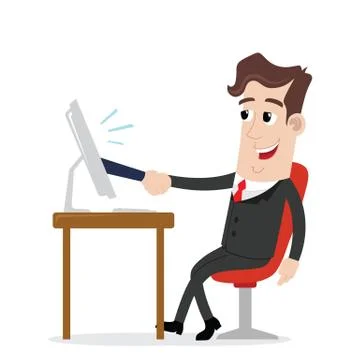 Virtual business handshake Stock Illustration