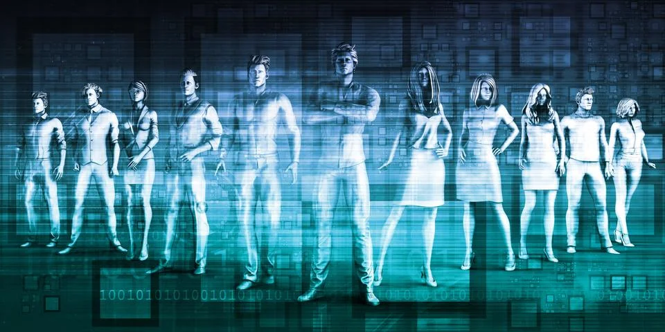 Virtual Business Illustrazione stock