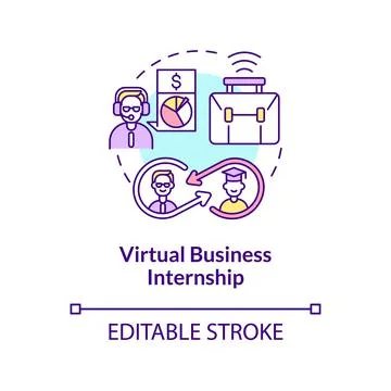 Virtual business internship concept icon 스톡 일러스트